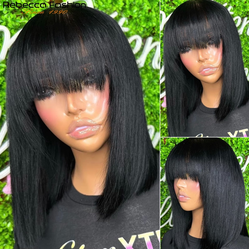 Straight Hair Bob Wigs Brazilian Human Hair Wig Remy For Women