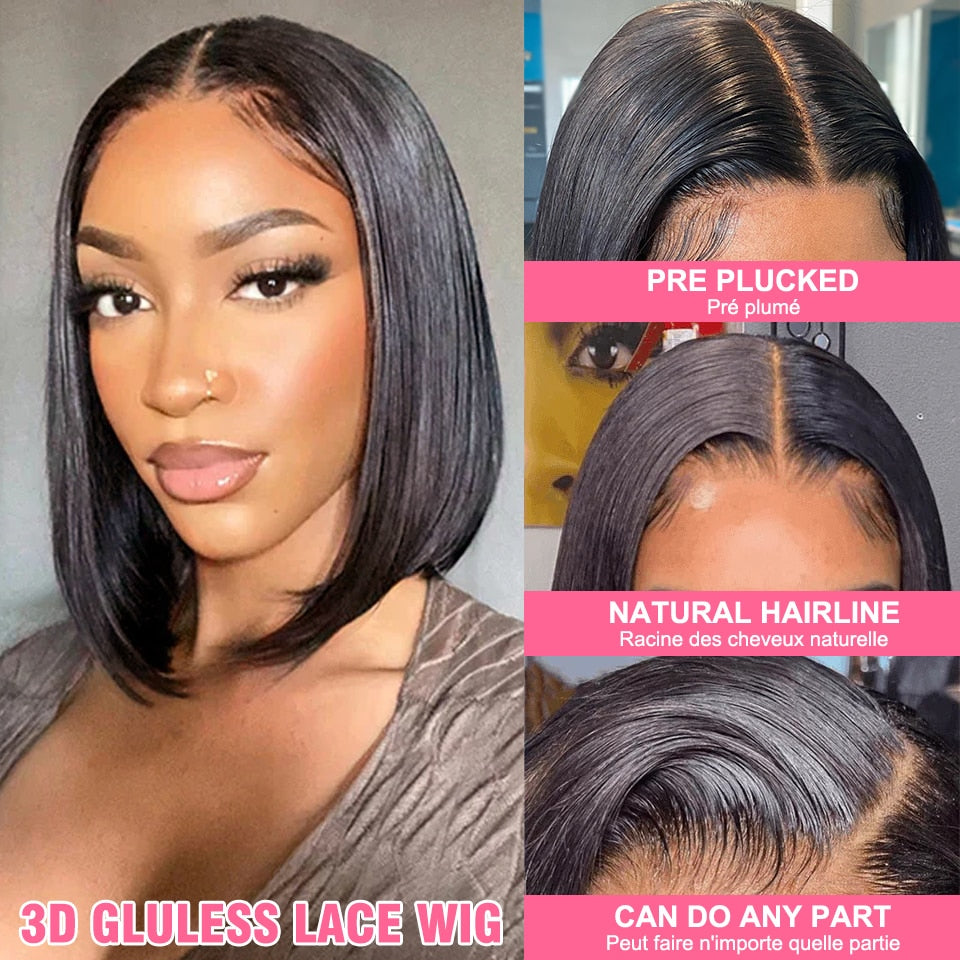 100% Human Hair Lace Front Bob Wig For Women