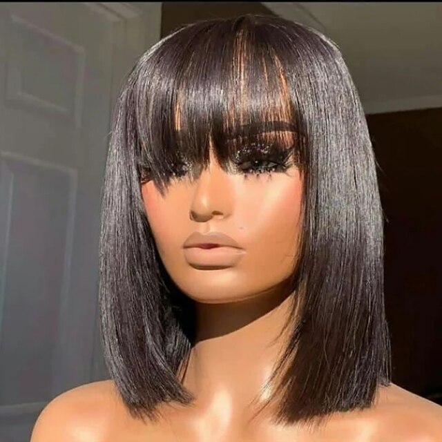 Short Bob Human Hair Wigs With Bang